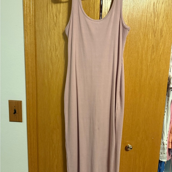 Pink Button-Down Ribbed Midi Dress - Picture 4 of 4